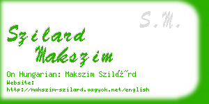 szilard makszim business card